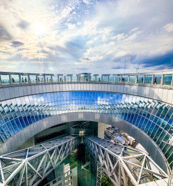 Osaka, Japonya 'daki Umeda Gökyüzü Binası' ndan görüntü. Yüksek kalite fotoğraf