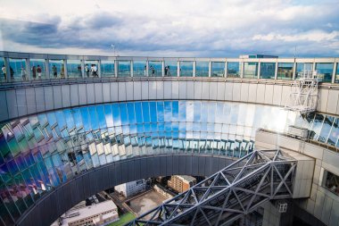 Osaka, Japonya 'daki Umeda Gökyüzü Binası' ndan görüntü. Yüksek kalite fotoğraf