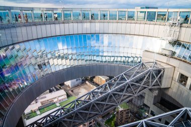 Osaka, Japonya 'daki Umeda Gökyüzü Binası' ndan görüntü. Yüksek kalite fotoğraf