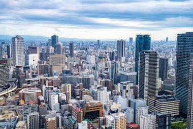 Osaka, Japonya 'daki Umeda Gökyüzü Binası' ndan görüntü. Yüksek kalite fotoğraf