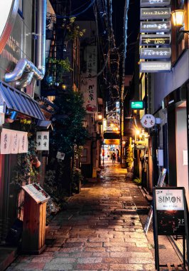 Japonya 'daki Osaka caddesinin manzarası. Yüksek kalite fotoğraf
