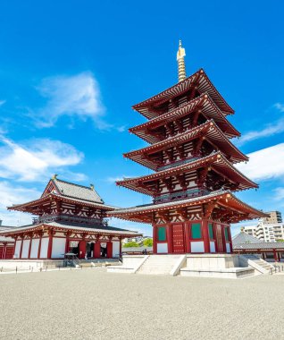 Japonya, Osaka 'daki Shitennoji tapınağı. Yüksek kalite fotoğraf