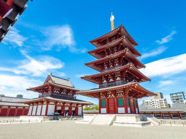 Japonya, Osaka 'daki Shitennoji tapınağı. Yüksek kalite fotoğraf