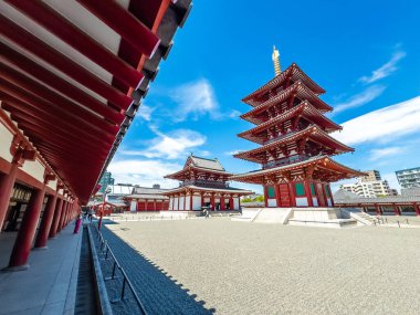 Japonya, Osaka 'daki Shitennoji tapınağı. Yüksek kalite fotoğraf