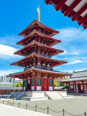 Japonya, Osaka 'daki Shitennoji tapınağı. Yüksek kalite fotoğraf