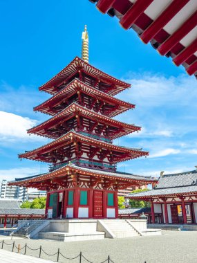 Japonya, Osaka 'daki Shitennoji tapınağı. Yüksek kalite fotoğraf