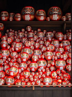 Katsuoji, Daruma Bebekleri Tapınağı, Japonya. Yüksek kalite fotoğraf