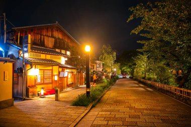 Hanamikoji Caddesi, Kyoto, Japonya. Yüksek kalite fotoğraf