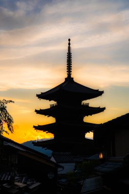 Hokan-ji Tapınağı, Yasaka Pagoda, Ninenzaka Caddesi, Kyoto, Japonya. Yüksek kalite fotoğraf