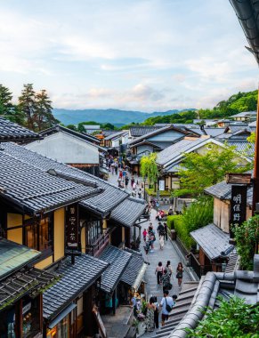 Hokan-ji Tapınağı, Yasaka Pagoda, Ninenzaka Caddesi, Kyoto, Japonya. Yüksek kalite fotoğraf