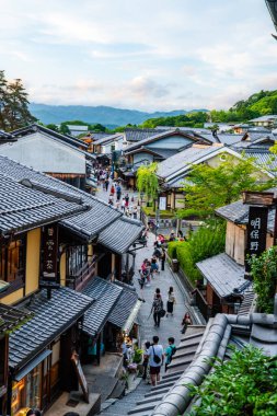 Hokan-ji Temple, Yasaka Pagoda, in Ninenzaka street, in Kyoto, Japan. High quality photo clipart