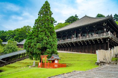 Japonya, Nara 'daki Todaiji Nigatsudo Şubat Hall Tapınağı. Yüksek kalite fotoğraf