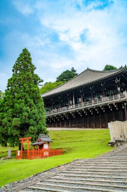 Japonya, Nara 'daki Todaiji Nigatsudo Şubat Hall Tapınağı. Yüksek kalite fotoğraf