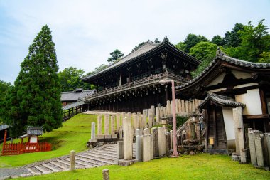 Japonya, Nara 'daki Todaiji Nigatsudo Şubat Hall Tapınağı. Yüksek kalite fotoğraf