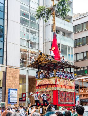 Gion Matsuri Festival Yamahoko floats parade in Kyoto, Japan. High quality photo clipart