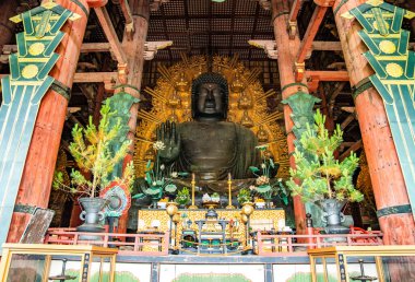 Nara, Japonya 'daki Todai-ji tapınağı. Yüksek kalite fotoğraf