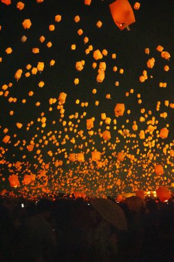 Kyoto, Japonya 'da tanabata gökyüzü feneri festivali. Yüksek kalite fotoğraf