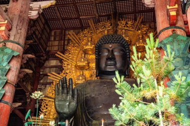 Nara, Japonya 'daki Todai-ji tapınağı. Yüksek kalite fotoğraf