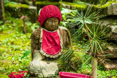 Japonya, Wakayama 'daki Okunoin Mezarlığı. Yüksek kalite fotoğraf