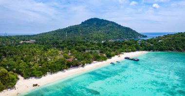 Phuket, Tayland 'da Koh Racha Yai' nin hava görüntüsü, Güney Doğu Asya