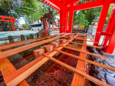 Japonya, Wakayama 'daki Kumano Nachi Taisha tapınağı. Yüksek kalite fotoğraf