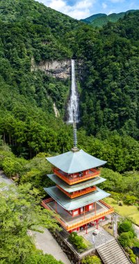 Seiganto-ji tapınağı Japonya, Wakayama 'daki Nachi Su Fall yakınlarında..