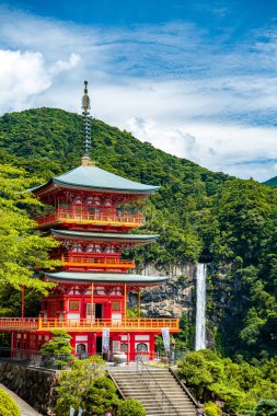 Seiganto-ji tapınağı Japonya, Wakayama 'daki Nachi Su Fall yakınlarında..