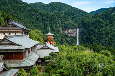 Seiganto-ji tapınağı Japonya, Wakayama 'daki Nachi Su Fall yakınlarında..