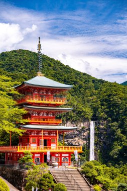Seiganto-ji tapınağı Japonya, Wakayama 'daki Nachi Su Fall yakınlarında..