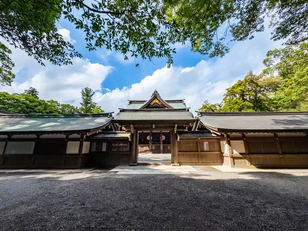 Stock image Kotai Jingu temple or Ise Jingu Naiku, in . High quality photo The Ise Shrine, located in Ise, Mie Prefecture of Japan, is a Shinto shrine dedicated to the solar goddess Amaterasu.