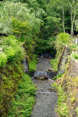 Saiko Iyashi no Sato Nenba, Fuji Dağı manzaralı geleneksel köy, Fujikawaguchiko, Saiko, Japonya. Yüksek kalite fotoğraf