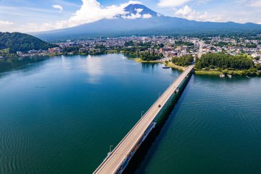 View of the lake Kawaguchi in Fujikawaguchiko in Yamanashi Prefecture near Mount Fuji, Japan, asia clipart