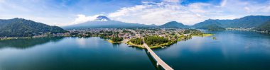 View of the lake Kawaguchi in Fujikawaguchiko in Yamanashi Prefecture near Mount Fuji, Japan, asia clipart