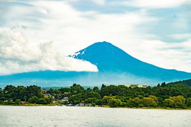 View of the lake Kawaguchi in Fujikawaguchiko in Yamanashi Prefecture near Mount Fuji, Japan, asia clipart