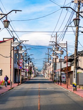 Shimoyoshida Honcho Street also known as Fuji Michi, in Fujiyoshida, Japan. High quality photo clipart