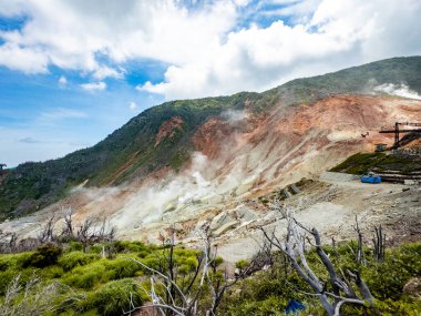 Owakudani volkanik vadisi 1251 Hakone, Ashigarashimo Bölgesi, Kanagawa, Japonya. Yüksek kalite fotoğraf