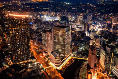 Yokohama manzaralı Kanagawa, Yokohama, Japonya. Yüksek kalite fotoğraf