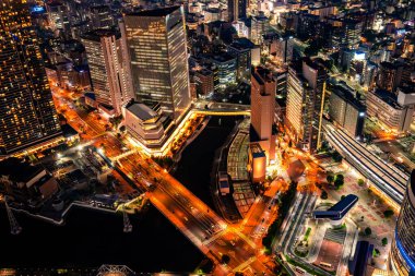 Yokohama manzaralı Kanagawa, Yokohama, Japonya. Yüksek kalite fotoğraf