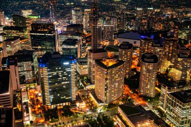 Yokohama manzaralı Kanagawa, Yokohama, Japonya. Yüksek kalite fotoğraf