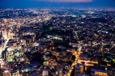 Yokohama manzaralı Kanagawa, Yokohama, Japonya. Yüksek kalite fotoğraf