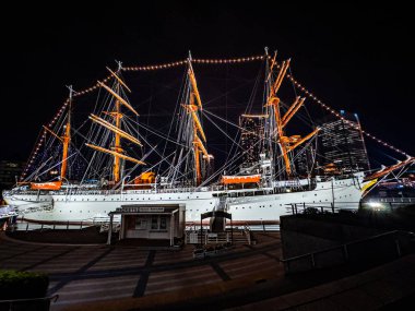 Sail Training Ship Nippon Maru in Yokohama, Japan. High quality photo clipart