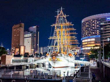 Sail Training Ship Nippon Maru in Yokohama, Japan. High quality photo clipart