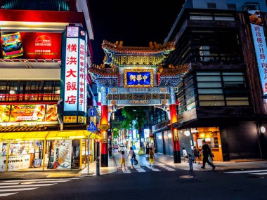 Japonya 'da Yokohama Çin Mahallesi. Yüksek kalite fotoğraf