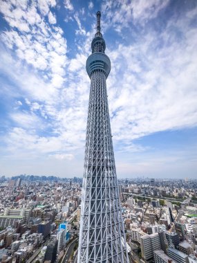 Sumida City, Tokyo, Japonya 'daki Tokyo SkyTree manzarası. Yüksek kalite fotoğraf