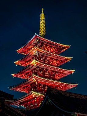 Asakusa 'daki Senso-ji Tapınağı, Taito Şehri, Tokyo, Japonya. Yüksek kalite fotoğraf