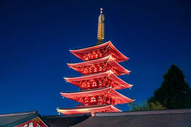 Asakusa 'daki Senso-ji Tapınağı, Taito Şehri, Tokyo, Japonya. Yüksek kalite fotoğraf