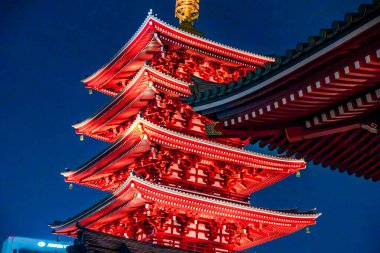 Asakusa 'daki Senso-ji Tapınağı, Taito Şehri, Tokyo, Japonya. Yüksek kalite fotoğraf