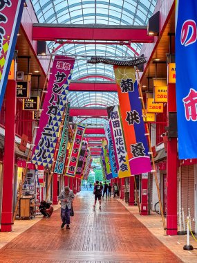 Tokyo, Japonya 'da Asakusa sokak manzarası. Yüksek kalite fotoğraf