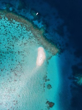 Maldivler, Maguhdhuvaa Adası 'ndaki Gaafu Dhaalu mercan adasında piknik yapma tecrübesi. Yüksek kalite fotoğraf