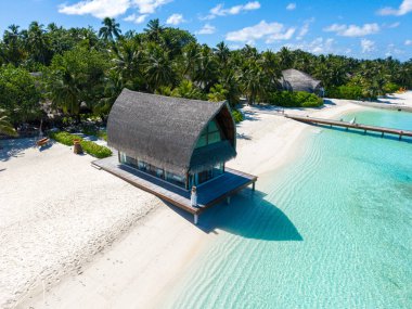 Aerial views of Velavaru Island in Maldives, Asia clipart